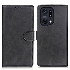 Handytasche Stand Schutzhülle Flip Leder Hülle A04D für Oppo Find X5 Pro 5G Schwarz