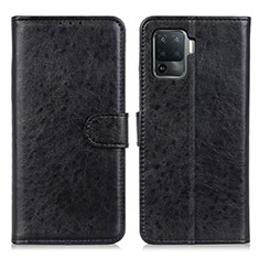 Handytasche Stand Schutzhülle Flip Leder Hülle A04D für Oppo Reno5 F Schwarz