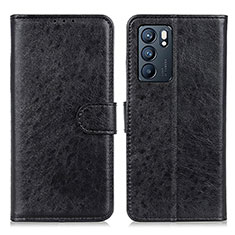 Handytasche Stand Schutzhülle Flip Leder Hülle A04D für Oppo Reno6 5G Schwarz