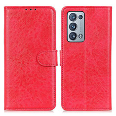 Handytasche Stand Schutzhülle Flip Leder Hülle A04D für Oppo Reno6 Pro+ Plus 5G Rot