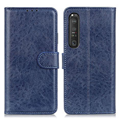 Handytasche Stand Schutzhülle Flip Leder Hülle A04D für Sony Xperia 1 III Blau