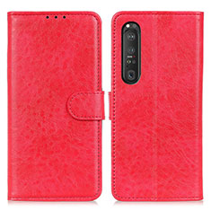 Handytasche Stand Schutzhülle Flip Leder Hülle A04D für Sony Xperia 1 III Rot