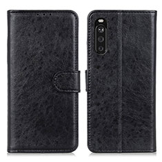 Handytasche Stand Schutzhülle Flip Leder Hülle A04D für Sony Xperia 10 III Lite Schwarz