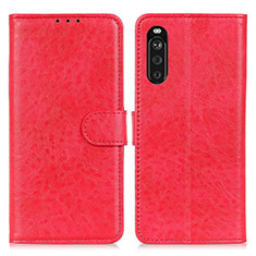 Handytasche Stand Schutzhülle Flip Leder Hülle A04D für Sony Xperia 10 III SOG04 Rot