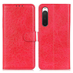 Handytasche Stand Schutzhülle Flip Leder Hülle A04D für Sony Xperia 10 IV SOG07 Rot