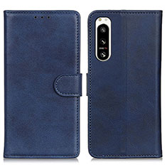 Handytasche Stand Schutzhülle Flip Leder Hülle A04D für Sony Xperia 5 IV Blau