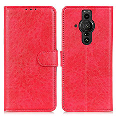 Handytasche Stand Schutzhülle Flip Leder Hülle A04D für Sony Xperia PRO-I Rot
