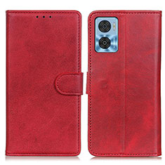 Handytasche Stand Schutzhülle Flip Leder Hülle A05D für Motorola Moto E22 Rot