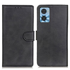 Handytasche Stand Schutzhülle Flip Leder Hülle A05D für Motorola Moto E22 Schwarz