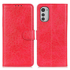 Handytasche Stand Schutzhülle Flip Leder Hülle A05D für Motorola Moto E32 Rot