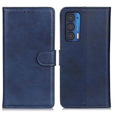 Handytasche Stand Schutzhülle Flip Leder Hülle A05D für Motorola Moto Edge (2021) 5G Blau