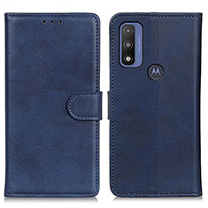 Handytasche Stand Schutzhülle Flip Leder Hülle A05D für Motorola Moto G Pure Blau