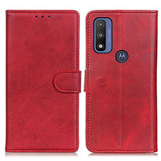 Handytasche Stand Schutzhülle Flip Leder Hülle A05D für Motorola Moto G Pure Rot