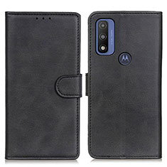 Handytasche Stand Schutzhülle Flip Leder Hülle A05D für Motorola Moto G Pure Schwarz