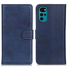 Handytasche Stand Schutzhülle Flip Leder Hülle A05D für Motorola Moto G22 Blau