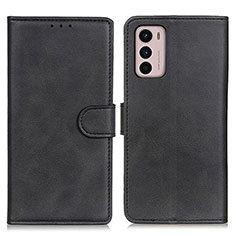 Handytasche Stand Schutzhülle Flip Leder Hülle A05D für Motorola Moto G42 Schwarz