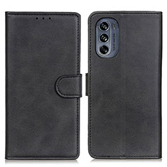 Handytasche Stand Schutzhülle Flip Leder Hülle A05D für Motorola Moto G62 5G Schwarz