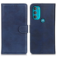 Handytasche Stand Schutzhülle Flip Leder Hülle A05D für Motorola Moto G71 5G Blau