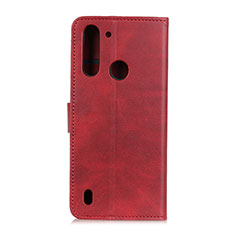 Handytasche Stand Schutzhülle Flip Leder Hülle A05D für Motorola Moto One Fusion Rot