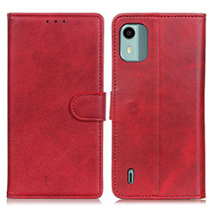 Handytasche Stand Schutzhülle Flip Leder Hülle A05D für Nokia C12 Pro Rot