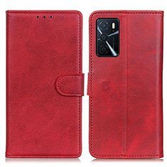 Handytasche Stand Schutzhülle Flip Leder Hülle A05D für Oppo A16 Rot