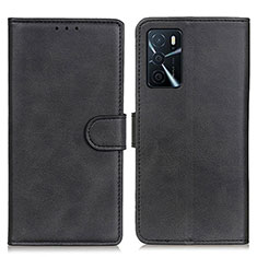 Handytasche Stand Schutzhülle Flip Leder Hülle A05D für Oppo A16 Schwarz