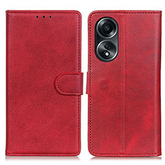 Handytasche Stand Schutzhülle Flip Leder Hülle A05D für Oppo A18 Rot