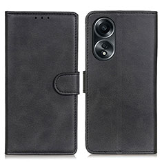 Handytasche Stand Schutzhülle Flip Leder Hülle A05D für Oppo A78 4G Schwarz