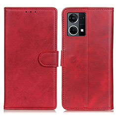 Handytasche Stand Schutzhülle Flip Leder Hülle A05D für Oppo F21 Pro 4G Rot