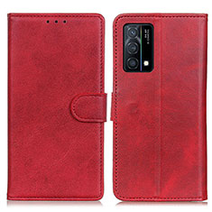 Handytasche Stand Schutzhülle Flip Leder Hülle A05D für Oppo K9 5G Rot