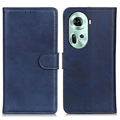 Handytasche Stand Schutzhülle Flip Leder Hülle A05D für Oppo Reno11 5G Blau