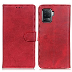 Handytasche Stand Schutzhülle Flip Leder Hülle A05D für Oppo Reno5 F Rot