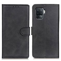 Handytasche Stand Schutzhülle Flip Leder Hülle A05D für Oppo Reno5 F Schwarz