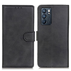 Handytasche Stand Schutzhülle Flip Leder Hülle A05D für Oppo Reno6 5G Schwarz