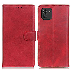 Handytasche Stand Schutzhülle Flip Leder Hülle A05D für Samsung Galaxy A03 Rot