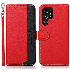 Handytasche Stand Schutzhülle Flip Leder Hülle A05D für Samsung Galaxy S21 Ultra 5G Rot