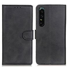 Handytasche Stand Schutzhülle Flip Leder Hülle A05D für Sony Xperia 1 IV Schwarz