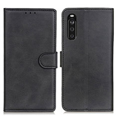 Handytasche Stand Schutzhülle Flip Leder Hülle A05D für Sony Xperia 10 III Lite Schwarz