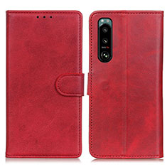 Handytasche Stand Schutzhülle Flip Leder Hülle A05D für Sony Xperia 5 III Rot