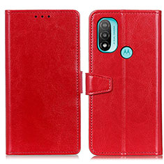 Handytasche Stand Schutzhülle Flip Leder Hülle A06D für Motorola Moto E20 Rot