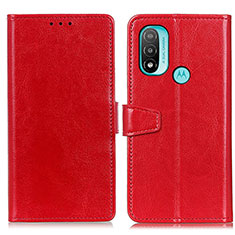 Handytasche Stand Schutzhülle Flip Leder Hülle A06D für Motorola Moto E30 Rot