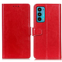 Handytasche Stand Schutzhülle Flip Leder Hülle A06D für Motorola Moto Edge 20 5G Rot