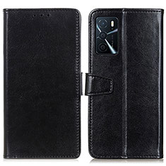 Handytasche Stand Schutzhülle Flip Leder Hülle A06D für Oppo A16 Schwarz