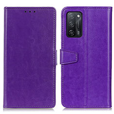 Handytasche Stand Schutzhülle Flip Leder Hülle A06D für Oppo A53s 5G Violett