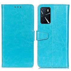 Handytasche Stand Schutzhülle Flip Leder Hülle A06D für Oppo A54s Hellblau