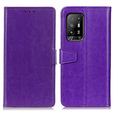 Handytasche Stand Schutzhülle Flip Leder Hülle A06D für Oppo A94 5G Violett