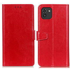 Handytasche Stand Schutzhülle Flip Leder Hülle A06D für Samsung Galaxy A03 Rot