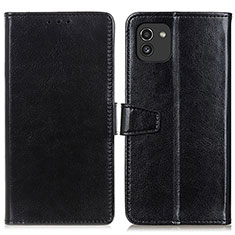 Handytasche Stand Schutzhülle Flip Leder Hülle A06D für Samsung Galaxy A03 Schwarz