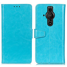 Handytasche Stand Schutzhülle Flip Leder Hülle A06D für Sony Xperia PRO-I Hellblau