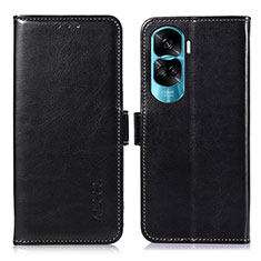 Handytasche Stand Schutzhülle Flip Leder Hülle A07D für Huawei Honor 90 Lite 5G Schwarz